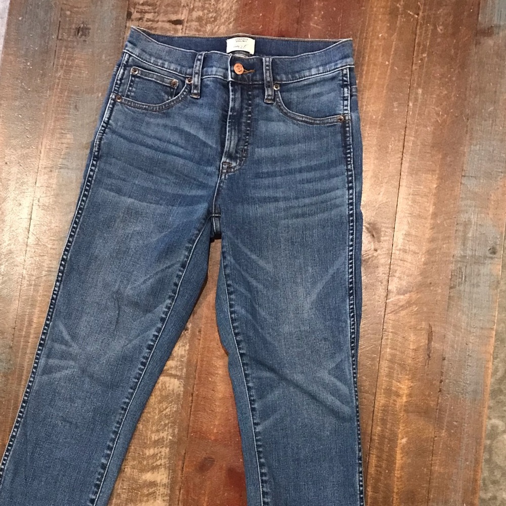 Jcrew cropped jeans with ankle fringe detail